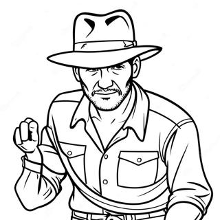 Indiana Jones With Whip Coloring Page 12998-10803