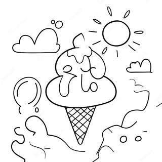 Sunny Day With Ice Cream Coloring Page 12-13