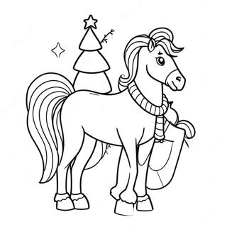 Christmas Horse Coloring Pages