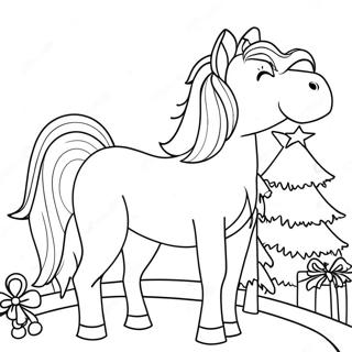 Christmas Horse Coloring Page 13007-10806