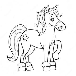 Christmas Horse Coloring Page 13007-10808