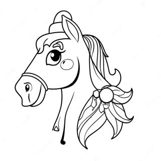 Festive Horse With Santa Hat Coloring Page 13008-10811