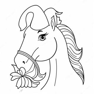 Festive Horse With Santa Hat Coloring Page 13008-10812