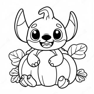 Cute Stitch In A Pumpkin Coloring Page 13018-10817