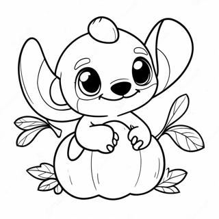 Cute Stitch In A Pumpkin Coloring Page 13018-10818