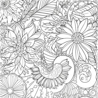 Intricate Botanical Patterns Coloring Page 13028-10825