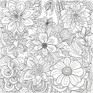 Intricate Botanical Patterns Coloring Page 13028-10828