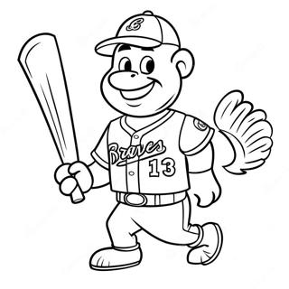 Braves Mascot In Action Coloring Page 13038-10833