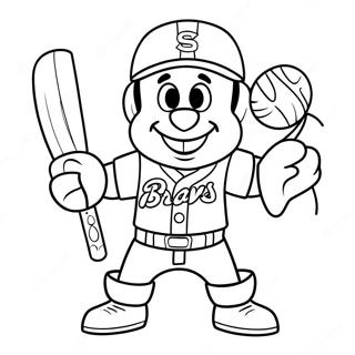 Braves Mascot In Action Coloring Page 13038-10835