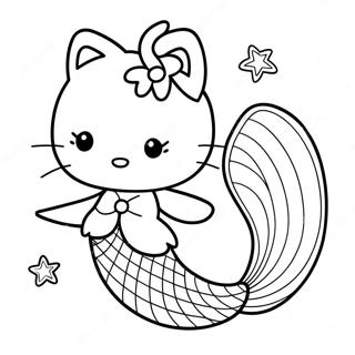 Hello Kitty Mermaid Coloring Pages