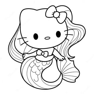 Hello Kitty Mermaid Coloring Page 13047-10838