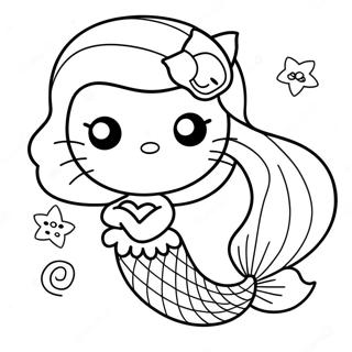 Hello Kitty Mermaid Coloring Page 13047-10839