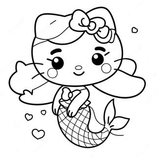 Hello Kitty Mermaid Coloring Page 13047-10840