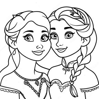 Elsa And Anna Coloring Pages