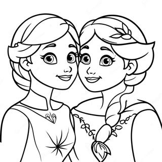 Elsa And Anna Coloring Page 13057-10847