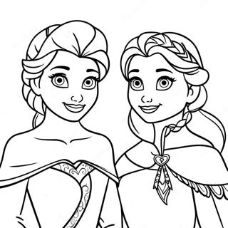 Elsa And Anna Coloring Page 13057-10848