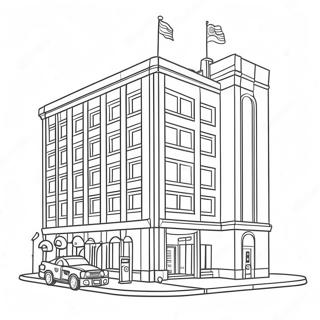 Lego City Police Station Coloring Page 13128-10907