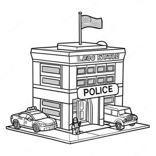 Lego City Police Station Coloring Page 13128-10908