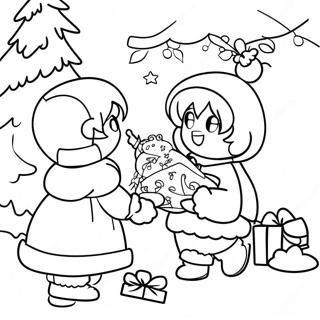 Anime Christmas Scene Coloring Page 13167-10934