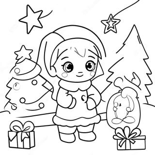 Anime Christmas Scene Coloring Page 13167-10935