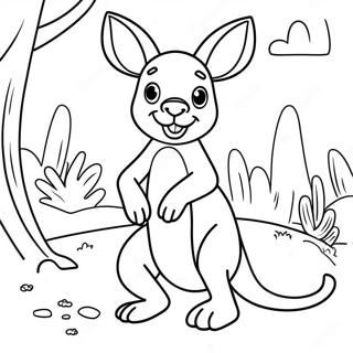 Cute Kangaroo In The Outback Coloring Page 13178-10945