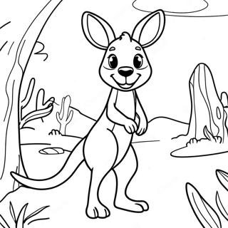 Cute Kangaroo In The Outback Coloring Page 13178-10947