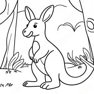 Cute Kangaroo In The Outback Coloring Page 13178-10948