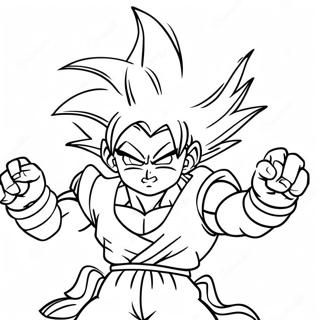 Goku In Epic Battle Pose Coloring Page 13188-10953