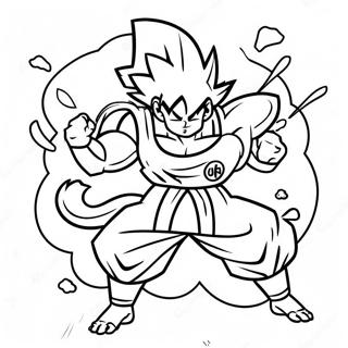 Goku In Epic Battle Pose Coloring Page 13188-10955