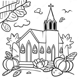 Thanksgiving Church Coloring Pages