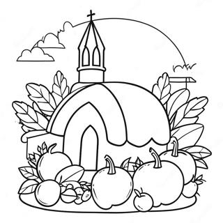 Thanksgiving Church Coloring Page 13197-10959