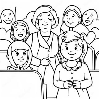 Thankful Family At Church Coloring Page 13198-10963