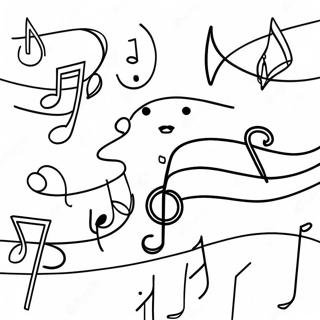 Cheerful Music Notes Coloring Page 13208-10969