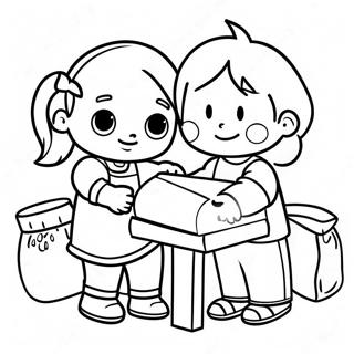 Caring Friends Helping Each Other Coloring Page 13258-11009