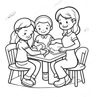 Caring Friends Helping Each Other Coloring Page 13258-11011