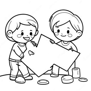 Caring Friends Helping Each Other Coloring Page 13258-11012