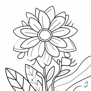 Vibrant Pop Art Flowers Coloring Page 13278-11027