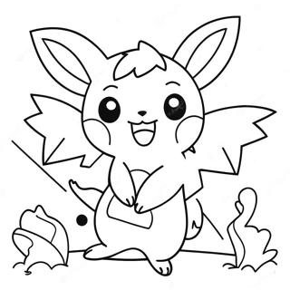 Cute Pichu Playing With Friends Coloring Page 13288-11033