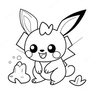 Cute Pichu Playing With Friends Coloring Page 13288-11035