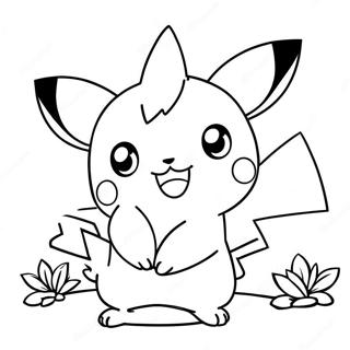 Cute Pichu Playing With Friends Coloring Page 13288-11036