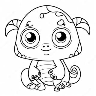 Cute Monster With Big Eyes Coloring Page 132-109