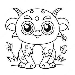 Cute Monster With Big Eyes Coloring Page 132-110