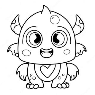 Cute Monster With Big Eyes Coloring Page 132-111