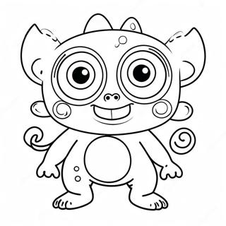 Cute Monster With Big Eyes Coloring Page 132-112