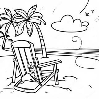 Bright Sunny Beach Scene Coloring Page 13308-11050