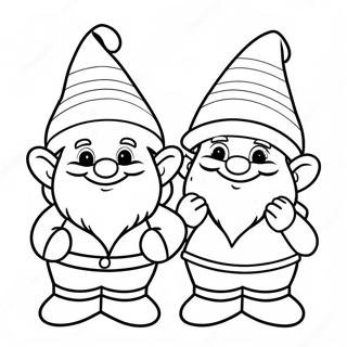 Christmas Gnomes Coloring Pages