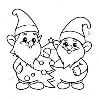 Christmas Gnomes Coloring Page 1331-1063