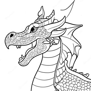 Majestic Fire Breathing Dragon Coloring Page 13328-11065