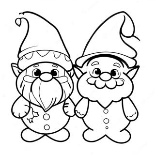 Festive Christmas Gnomes Coloring Page 1332-1066