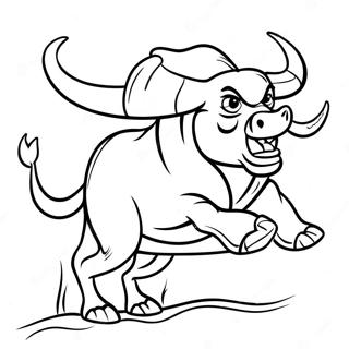 Angry Bull Charging Coloring Page 13338-11073